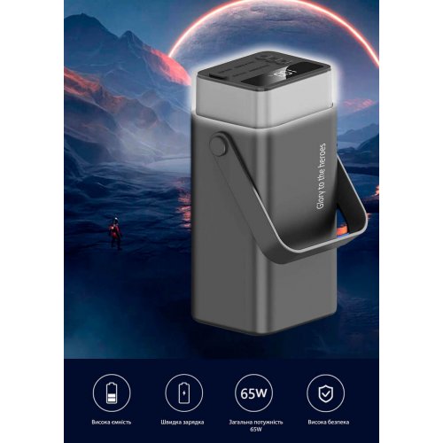 Powerbank Aspiring Vigor 40 40000mAh 65W (PPVG.V04) Black купить в Украине: Киев, Днепр, Харьков, Одесса  | Низкая цена, отзывы, характеристики от TELEMART фото