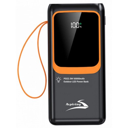 Powerbank Aspiring Light 50 50000mAh 22.5W (PB-L50) Black купити в Україні: Київ, Львів, Хмельницький, Тернопіль, Івано-Франківськ | Низька ціна, відгуки, характеристики від TELEMART фото