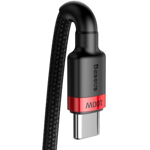 Кабель Baseus Cafule USB Type-C to USB Type-C 100W 2m (CATKLF-AL91) Red/Black купити в Україні: Київ, Львів, Хмельницький, Тернопіль, Івано-Франківськ | Низька ціна, відгуки, характеристики від TELEMART фото