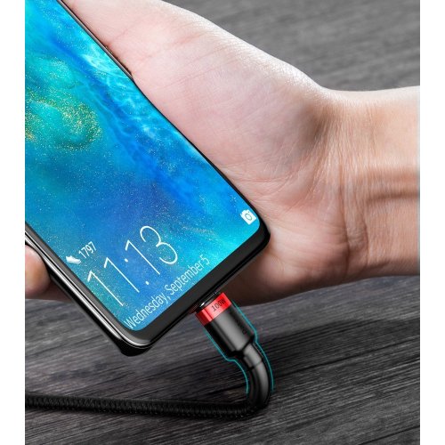 Кабель Baseus Cafule USB Type-C to USB Type-C 100W 2m (CATKLF-AL91) Red/Black купити в Україні: Київ, Львів, Хмельницький, Тернопіль, Івано-Франківськ | Низька ціна, відгуки, характеристики від TELEMART фото
