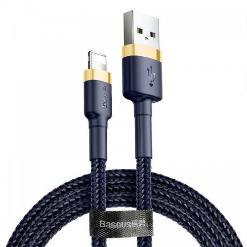 Кабель Baseus Cafule USB to Lightning 1.5A 2m (CALKLF-CV3) Blue/Gold купити в Україні: Київ, Львів, Хмельницький, Тернопіль, Івано-Франківськ | Низька ціна, відгуки, характеристики від TELEMART фото