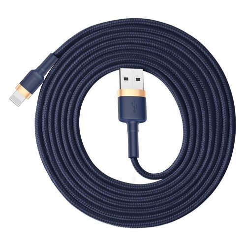 Кабель Baseus Cafule USB to Lightning 1.5A 2m (CALKLF-CV3) Blue/Gold купити в Україні: Київ, Львів, Хмельницький, Тернопіль, Івано-Франківськ | Низька ціна, відгуки, характеристики від TELEMART фото