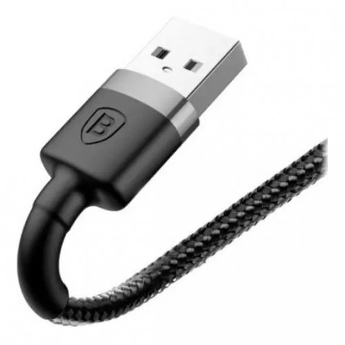 Кабель Baseus Cafule USB to Lightning 2A 3m (CALKLF-RG1) Gray/Black купить в Украине: Киев, Днепр, Харьков, Одесса  | Низкая цена, отзывы, характеристики от TELEMART фото