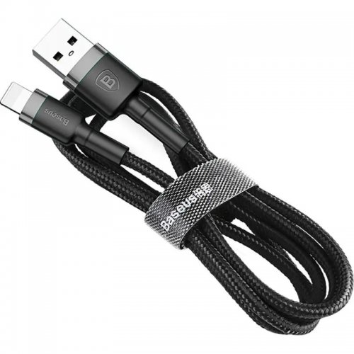 Кабель Baseus Cafule USB to Lightning 2A 3m (CALKLF-RG1) Gray/Black купить в Украине: Киев, Днепр, Харьков, Одесса  | Низкая цена, отзывы, характеристики от TELEMART фото