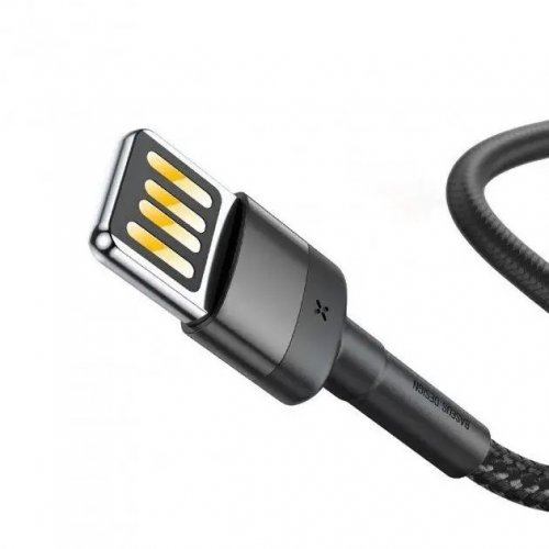 Кабель Baseus Cafule USB to Lightning 2.4A 1m (CALKLF-GG1) Grey/Black купити в Україні: Київ, Львів, Хмельницький, Тернопіль, Івано-Франківськ | Низька ціна, відгуки, характеристики від TELEMART фото