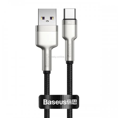 Кабель Baseus Cafule Metal USB to USB Type-C 66W 0.25m (CAKF000001) Black купити в Україні: Київ, Львів, Хмельницький, Тернопіль, Івано-Франківськ | Низька ціна, відгуки, характеристики від TELEMART фото