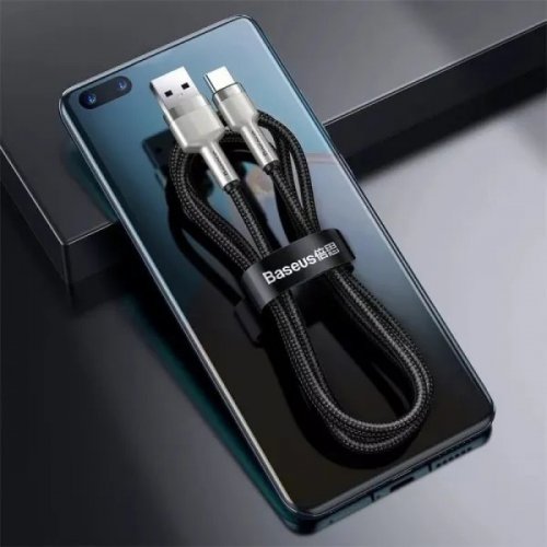 Кабель Baseus Cafule Metal USB to USB Type-C 66W 0.25m (CAKF000001) Black купити в Україні: Київ, Львів, Хмельницький, Тернопіль, Івано-Франківськ | Низька ціна, відгуки, характеристики від TELEMART фото