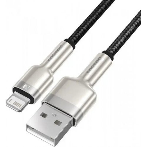Кабель Baseus Cafule Metal USB to Lightning 2.4A 1m (CALJK-A01) Black купити в Україні: Київ, Львів, Хмельницький, Тернопіль, Івано-Франківськ | Низька ціна, відгуки, характеристики від TELEMART фото