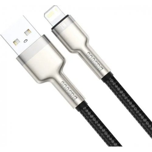 Кабель Baseus Cafule Metal USB to Lightning 2.4A 1m (CALJK-A01) Black купити в Україні: Київ, Львів, Хмельницький, Тернопіль, Івано-Франківськ | Низька ціна, відгуки, характеристики від TELEMART фото