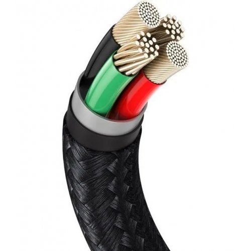 Кабель Baseus Cafule Metal USB to Lightning 2.4A 1m (CALJK-A01) Black купити в Україні: Київ, Львів, Хмельницький, Тернопіль, Івано-Франківськ | Низька ціна, відгуки, характеристики від TELEMART фото