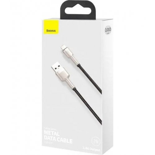 Кабель Baseus Cafule Metal USB to Lightning 2.4A 1m (CALJK-A01) Black купити в Україні: Київ, Львів, Хмельницький, Тернопіль, Івано-Франківськ | Низька ціна, відгуки, характеристики від TELEMART фото