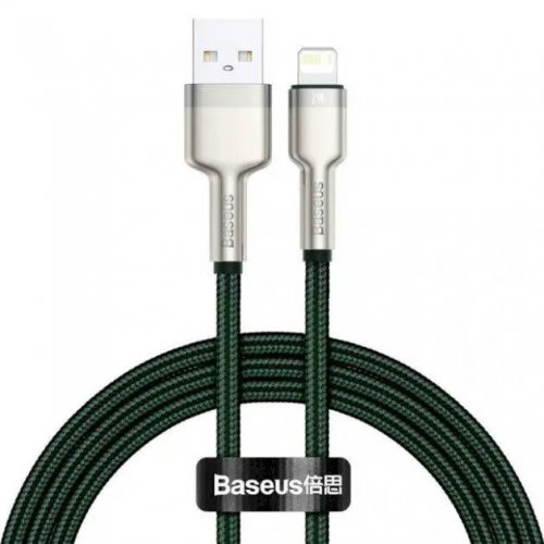 Кабель Baseus Cafule Metal USB to Lightning 2.4A 2m (CALJK-B06) Green купити в Україні: Київ, Львів, Хмельницький, Тернопіль, Івано-Франківськ | Низька ціна, відгуки, характеристики від TELEMART фото