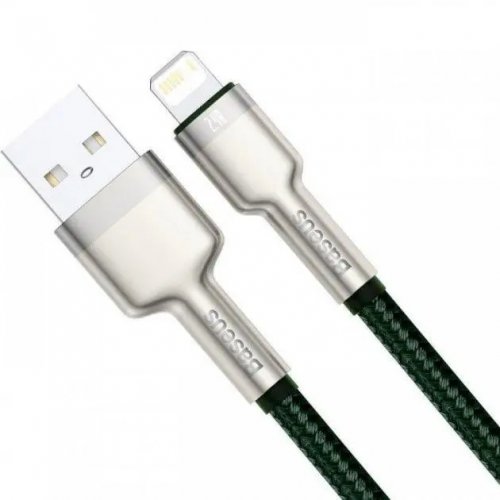 Кабель Baseus Cafule Metal USB to Lightning 2.4A 2m (CALJK-B06) Green купити в Україні: Київ, Львів, Хмельницький, Тернопіль, Івано-Франківськ | Низька ціна, відгуки, характеристики від TELEMART фото