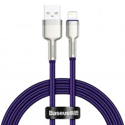 Кабель Baseus Cafule Metal USB to Lightning 2.4A 2m (CALJK-B05) Purple
