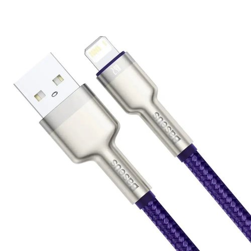 Кабель Baseus Cafule Metal USB to Lightning 2.4A 2m (CALJK-B05) Purple купити в Україні: Київ, Львів, Хмельницький, Тернопіль, Івано-Франківськ | Низька ціна, відгуки, характеристики від TELEMART фото