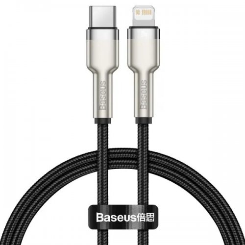Кабель Baseus Cafule Metal USB Type-C to Lightning 20W 0.25m (CATLJK-01) Black купити в Україні: Київ, Львів, Хмельницький, Тернопіль, Івано-Франківськ | Низька ціна, відгуки, характеристики від TELEMART фото