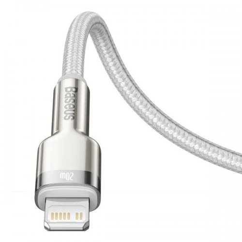 Кабель Baseus Cafule Metal USB Type-C to Lightning 20W 1m (CATLJK-A02) White купити в Україні: Київ, Львів, Хмельницький, Тернопіль, Івано-Франківськ | Низька ціна, відгуки, характеристики від TELEMART фото