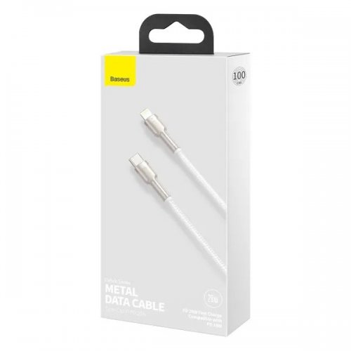 Кабель Baseus Cafule Metal USB Type-C to Lightning 20W 1m (CATLJK-A02) White купити в Україні: Київ, Львів, Хмельницький, Тернопіль, Івано-Франківськ | Низька ціна, відгуки, характеристики від TELEMART фото
