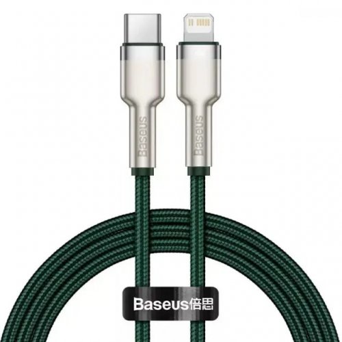Кабель Baseus Cafule Metal USB Type-C to Lightning 20W 2m (CATLJK-B06) Green купити в Україні: Київ, Львів, Хмельницький, Тернопіль, Івано-Франківськ | Низька ціна, відгуки, характеристики від TELEMART фото