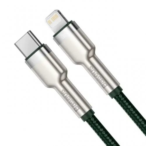 Кабель Baseus Cafule Metal USB Type-C to Lightning 20W 2m (CATLJK-B06) Green купити в Україні: Київ, Львів, Хмельницький, Тернопіль, Івано-Франківськ | Низька ціна, відгуки, характеристики від TELEMART фото