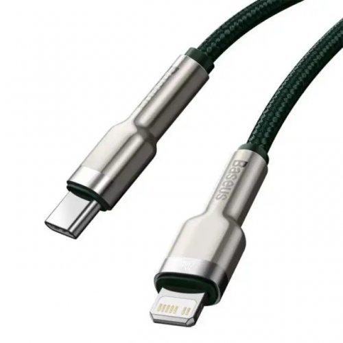 Кабель Baseus Cafule Metal USB Type-C to Lightning 20W 2m (CATLJK-B06) Green купити в Україні: Київ, Львів, Хмельницький, Тернопіль, Івано-Франківськ | Низька ціна, відгуки, характеристики від TELEMART фото