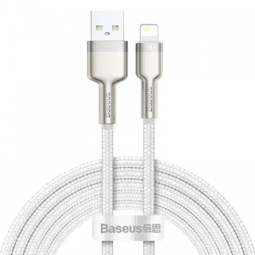 Кабель Baseus Cafule Metal USB Type-C to Lightning 20W 2m (CATLJK-B02) White купити в Україні: Київ, Львів, Хмельницький, Тернопіль, Івано-Франківськ | Низька ціна, відгуки, характеристики від TELEMART фото