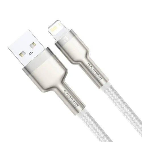 Кабель Baseus Cafule Metal USB Type-C to Lightning 20W 2m (CATLJK-B02) White купити в Україні: Київ, Львів, Хмельницький, Тернопіль, Івано-Франківськ | Низька ціна, відгуки, характеристики від TELEMART фото
