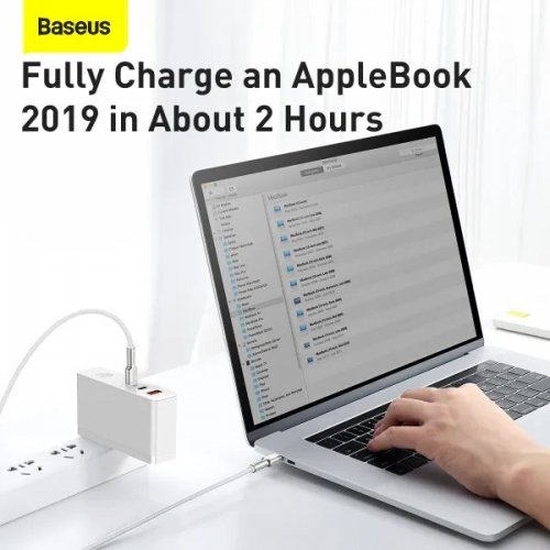 Кабель Baseus Cafule Metal USB Type-C to USB Type-C 100W 2m (CATJK-D02) White купити в Україні: Київ, Львів, Хмельницький, Тернопіль, Івано-Франківськ | Низька ціна, відгуки, характеристики від TELEMART фото