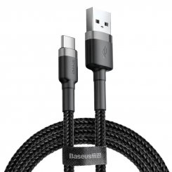 Кабель Baseus Cafule USB to USB Type-C 2A 3m (CATKLF-UG1) Black/Grey