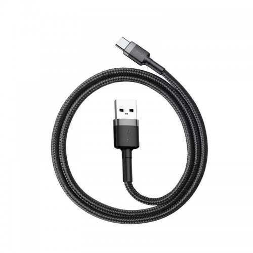 Кабель Baseus Cafule USB to USB Type-C 2A 3m (CATKLF-UG1) Black/Grey купити в Україні: Київ, Львів, Хмельницький, Тернопіль, Івано-Франківськ | Низька ціна, відгуки, характеристики від TELEMART фото