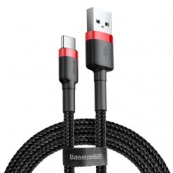 Кабель Baseus Cafule USB to USB Type-C 2A 3m (CATKLF-U91) Black/Red