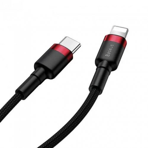 Кабель Baseus Cafule USB Type-C to Lightning 18W 1m (CATLKLF-91) Red/Black купити в Україні: Київ, Львів, Хмельницький, Тернопіль, Івано-Франківськ | Низька ціна, відгуки, характеристики від TELEMART фото
