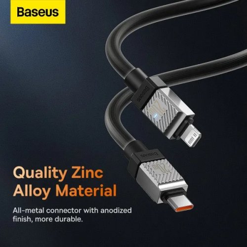 Кабель Baseus CoolPlay USB Type-C to Lightning 20W 2m (CAKW000101) Black купити в Україні: Київ, Львів, Хмельницький, Тернопіль, Івано-Франківськ | Низька ціна, відгуки, характеристики від TELEMART фото