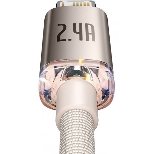 Кабель Baseus Crystal Shine Series USB to Lightning 2.4A 1.2m (CAJY001104) Pink купити в Україні: Київ, Львів, Хмельницький, Тернопіль, Івано-Франківськ | Низька ціна, відгуки, характеристики від TELEMART фото
