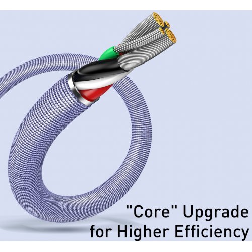 Кабель Baseus Crystal Shine Series USB to Lightning 2.4A 2m (CAJY000105) Purple купити в Україні: Київ, Львів, Хмельницький, Тернопіль, Івано-Франківськ | Низька ціна, відгуки, характеристики від TELEMART фото