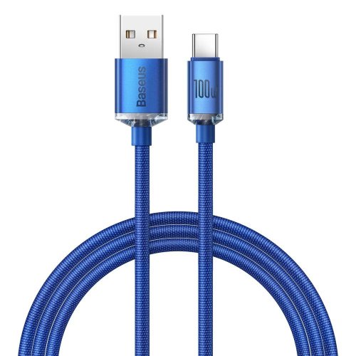 Кабель Baseus Crystal Shine Series USB to USB Type-C 100W 1.2m (CAJY000403) Blue купить в Украине: Киев, Днепр, Харьков, Одесса  | Низкая цена, отзывы, характеристики от TELEMART фото