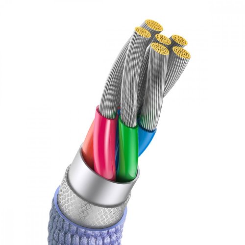 Кабель Baseus Crystal Shine Series USB to USB Type-C 100W 1.2m (CAJY000405) Purple купити в Україні: Київ, Львів, Хмельницький, Тернопіль, Івано-Франківськ | Низька ціна, відгуки, характеристики від TELEMART фото
