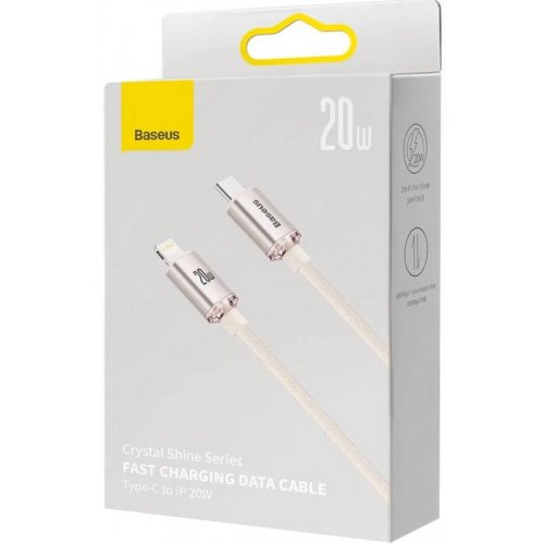 Кабель Baseus Crystal Shine Series USB Type-C to Lightning 20W 1.2m (CAJY001304) Pink купити в Україні: Київ, Львів, Хмельницький, Тернопіль, Івано-Франківськ | Низька ціна, відгуки, характеристики від TELEMART фото