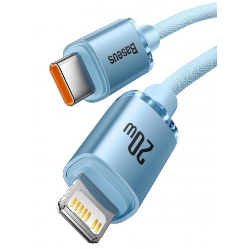 Кабель Baseus Crystal Shine Series USB Type-C to Lightning 20W 1.2m (CAJY001303) Sky Blue купити в Україні: Київ, Львів, Хмельницький, Тернопіль, Івано-Франківськ | Низька ціна, відгуки, характеристики від TELEMART фото