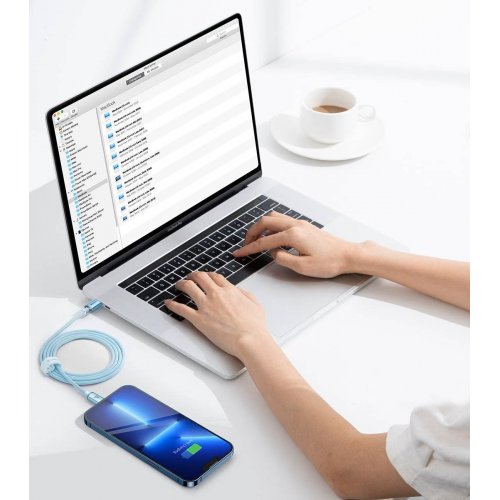 Кабель Baseus Crystal Shine Series USB Type-C to Lightning 20W 1.2m (CAJY001303) Sky Blue купити в Україні: Київ, Львів, Хмельницький, Тернопіль, Івано-Франківськ | Низька ціна, відгуки, характеристики від TELEMART фото