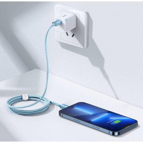 Кабель Baseus Crystal Shine Series USB Type-C to Lightning 20W 1.2m (CAJY001303) Sky Blue купити в Україні: Київ, Львів, Хмельницький, Тернопіль, Івано-Франківськ | Низька ціна, відгуки, характеристики від TELEMART фото
