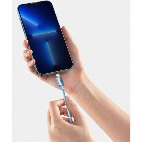 Кабель Baseus Crystal Shine Series USB Type-C to Lightning 20W 1.2m (CAJY001303) Sky Blue купити в Україні: Київ, Львів, Хмельницький, Тернопіль, Івано-Франківськ | Низька ціна, відгуки, характеристики від TELEMART фото