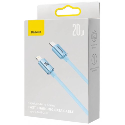 Кабель Baseus Crystal Shine Series USB Type-C to Lightning 20W 2m (CAJY001403) Sky Blue купити в Україні: Київ, Львів, Хмельницький, Тернопіль, Івано-Франківськ | Низька ціна, відгуки, характеристики від TELEMART фото