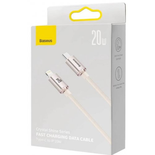 Кабель Baseus Crystal Shine Series USB Type-C to Lightning 20W 2m (CAJY001404) Pink купити в Україні: Київ, Львів, Хмельницький, Тернопіль, Івано-Франківськ | Низька ціна, відгуки, характеристики від TELEMART фото