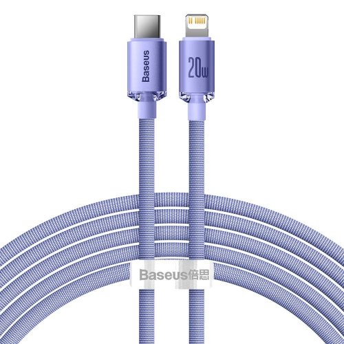 Кабель Baseus Crystal Shine Series USB Type-C to Lightning 20W 2m (CAJY000305) Purple купити в Україні: Київ, Львів, Хмельницький, Тернопіль, Івано-Франківськ | Низька ціна, відгуки, характеристики від TELEMART фото