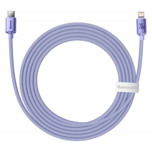 Кабель Baseus Crystal Shine Series USB Type-C to Lightning 20W 2m (CAJY000305) Purple купити в Україні: Київ, Львів, Хмельницький, Тернопіль, Івано-Франківськ | Низька ціна, відгуки, характеристики від TELEMART фото