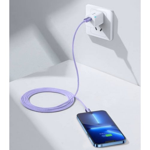 Кабель Baseus Crystal Shine Series USB Type-C to Lightning 20W 2m (CAJY000305) Purple купити в Україні: Київ, Львів, Хмельницький, Тернопіль, Івано-Франківськ | Низька ціна, відгуки, характеристики від TELEMART фото