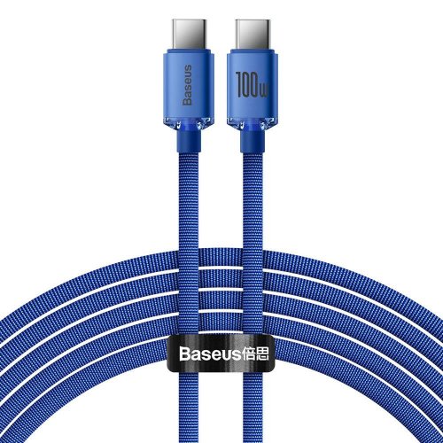 Кабель Baseus Crystal Shine Series USB Type-C to USB Type-C 100W 2m (CAJY000703) Blue купити в Україні: Київ, Львів, Хмельницький, Тернопіль, Івано-Франківськ | Низька ціна, відгуки, характеристики від TELEMART фото