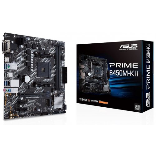 Материнська плата Asus PRIME B450M-K II (sAM4, AMD B450) (Відновлено продавцем, 866899) купити в Україні: Київ, Львів, Хмельницький, Тернопіль, Івано-Франківськ | Перевірка сумісності, низька ціна, відгуки, характеристики від TELEMART фото