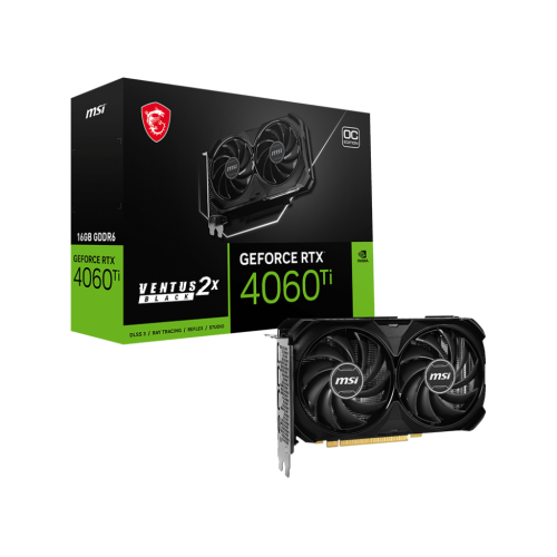 Відеокарта MSI GeForce RTX 4060 Ti VENTUS 2X BLACK OC 16384MB (RTX 4060 Ti VENTUS 2X BLACK 16G OC) (Відновлено продавцем, 866917) купити в Україні: Київ, Львів, Хмельницький, Тернопіль, Івано-Франківськ | Перевірка сумісності, низька ціна, відгуки, характеристики від TELEMART фото